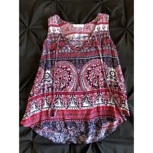 Cute Floral Lace Up Top